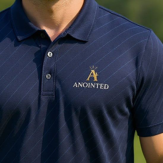 Anointed Golf – Signature Pinstripe Performance Polo