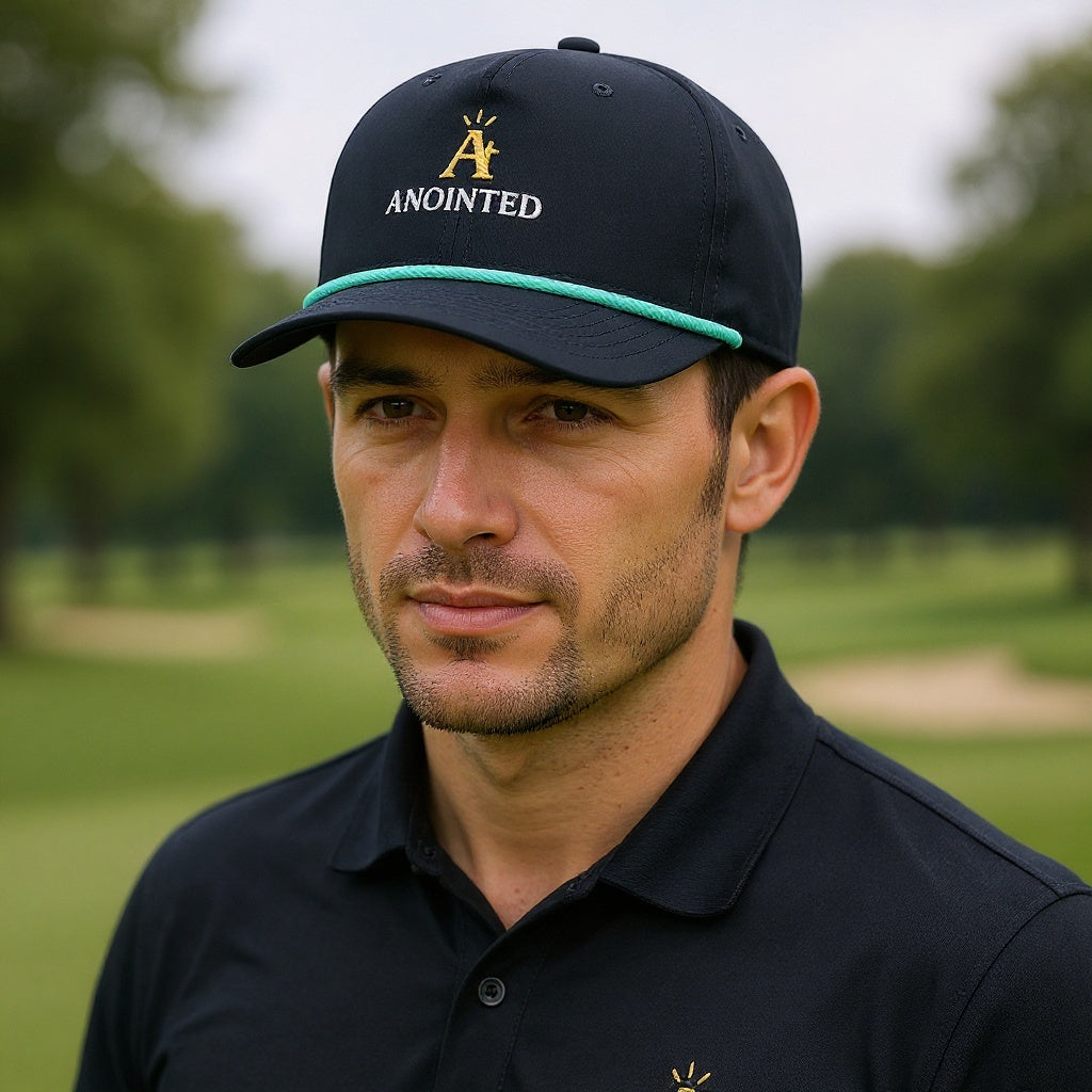 The Anointed Rope Golf Cap – Navy & Mint
